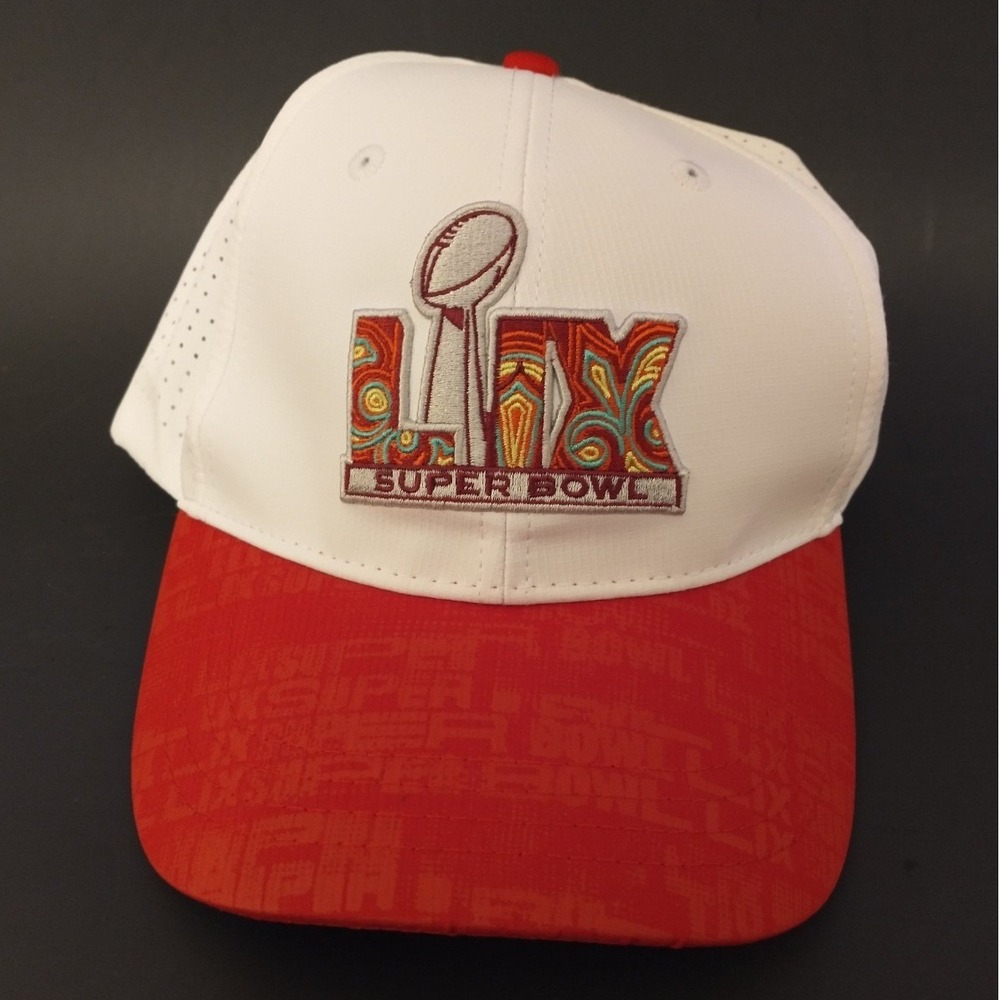 Super Bowl LIX NFL Snapback Cap Hat New Orleans FOX Sports 2025 White Red